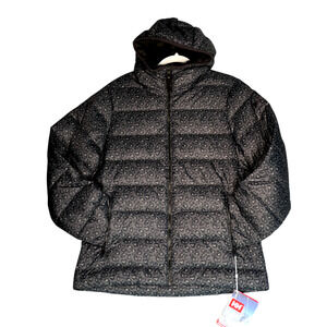 NEW Helly Hansen Svalbard Alive Down Filled Puffer Jacket Womens L Gray Animal